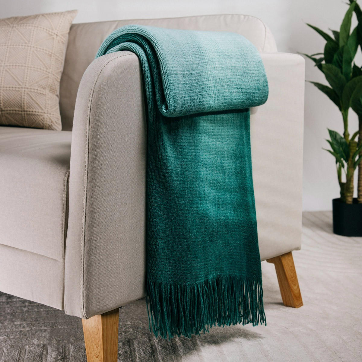 DECKE Finns türkis 130/170 cm - Türkis, Textil (130/170cm) - Homla