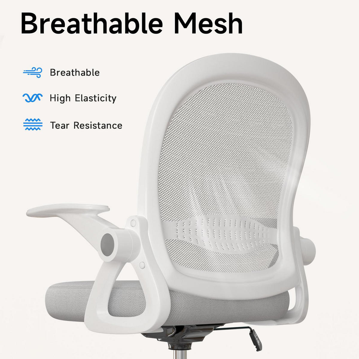 BÜROSTUHL Ergonomisch Höhenverstellbar Mesh Grau - Grau, Metall (25/53/53cm) - Rattrix