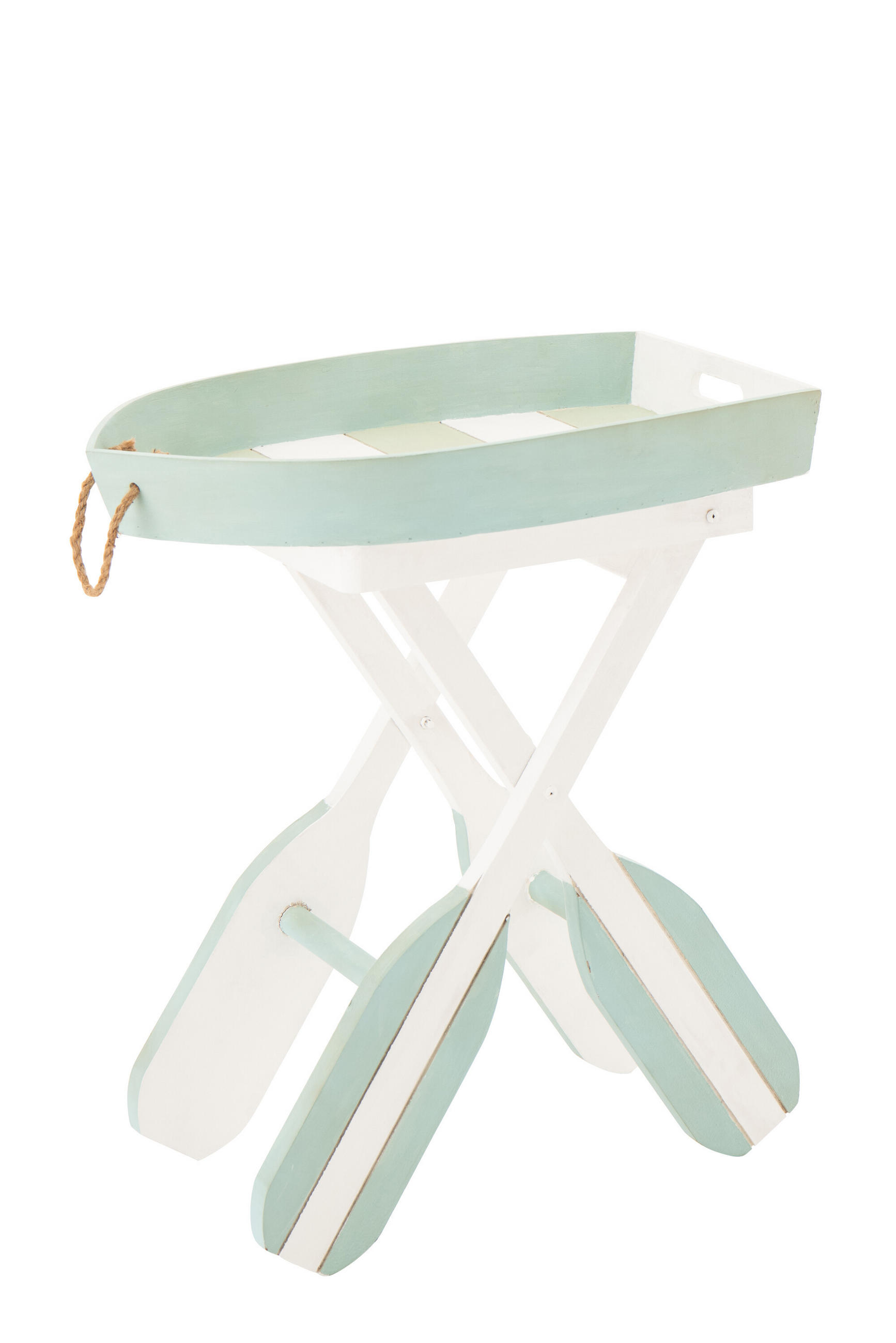 BEISTELLTISCH BOOT GESTREIFT Blau - Blau, Holz (64/41.2/73.5cm) - J-Line