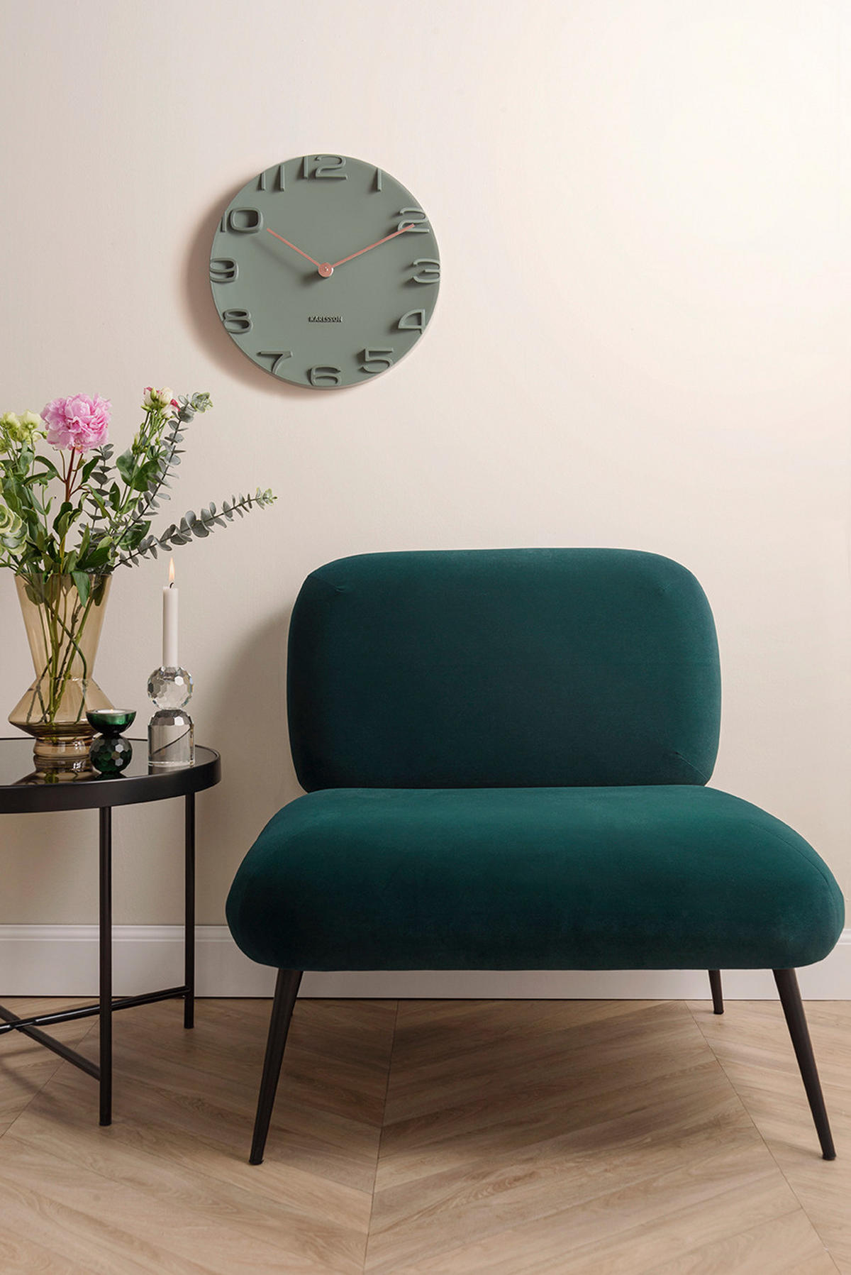 WANDUHR On The Edge Ø42 cm - Grün, Kunststoff (42/42/5cm) - Karlsson