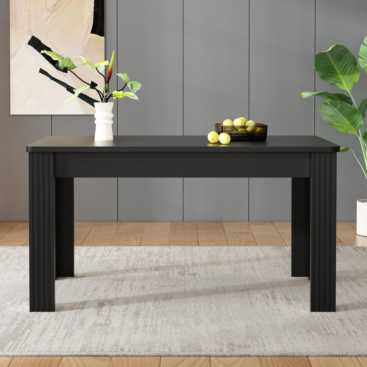 ESSTISCH 75x65x116 cm in Schwarz aus Spanplatte mit pflegeleichter Tischplatte - Schwarz, Holzwerkstoff (65/116/75cm) - Modfu