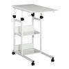 BEISTELLTISCH mit Rollen, Weiß - Weiß, Kunststoff (80/40/82cm) - HOMCOM