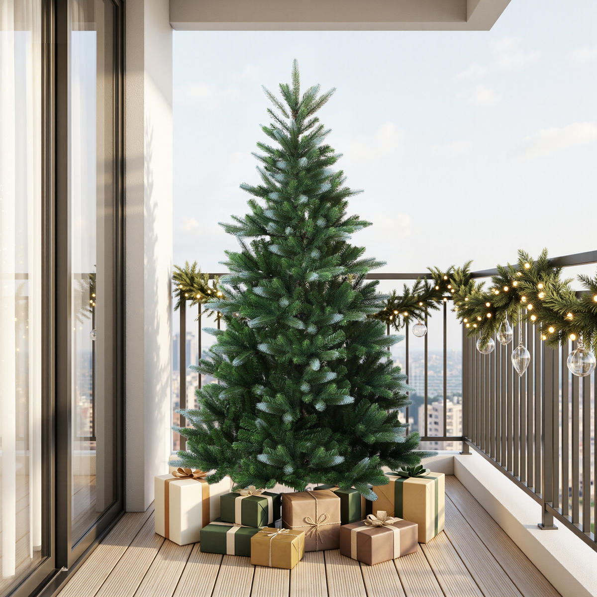 WEIHNACHTSBAUM 180 cm, Zweifarbig, 701 PE-/PVC-Spitzen - Grün, Kunststoff (180cm) - Hometopia