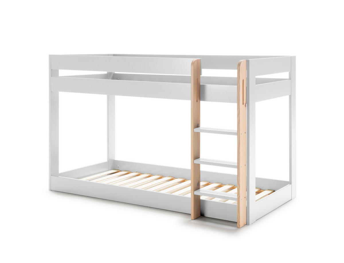 ETAGENBETT Angel Weiß 197/107/131 cm - Weiß, Holz - Calicosy