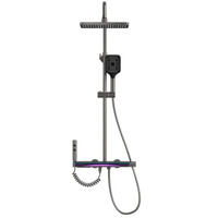 ÜBERKOPFBRAUSESET Digitalanzeige Messing Wandmontage - Grau, Metall (31/110/21cm) - Kaket