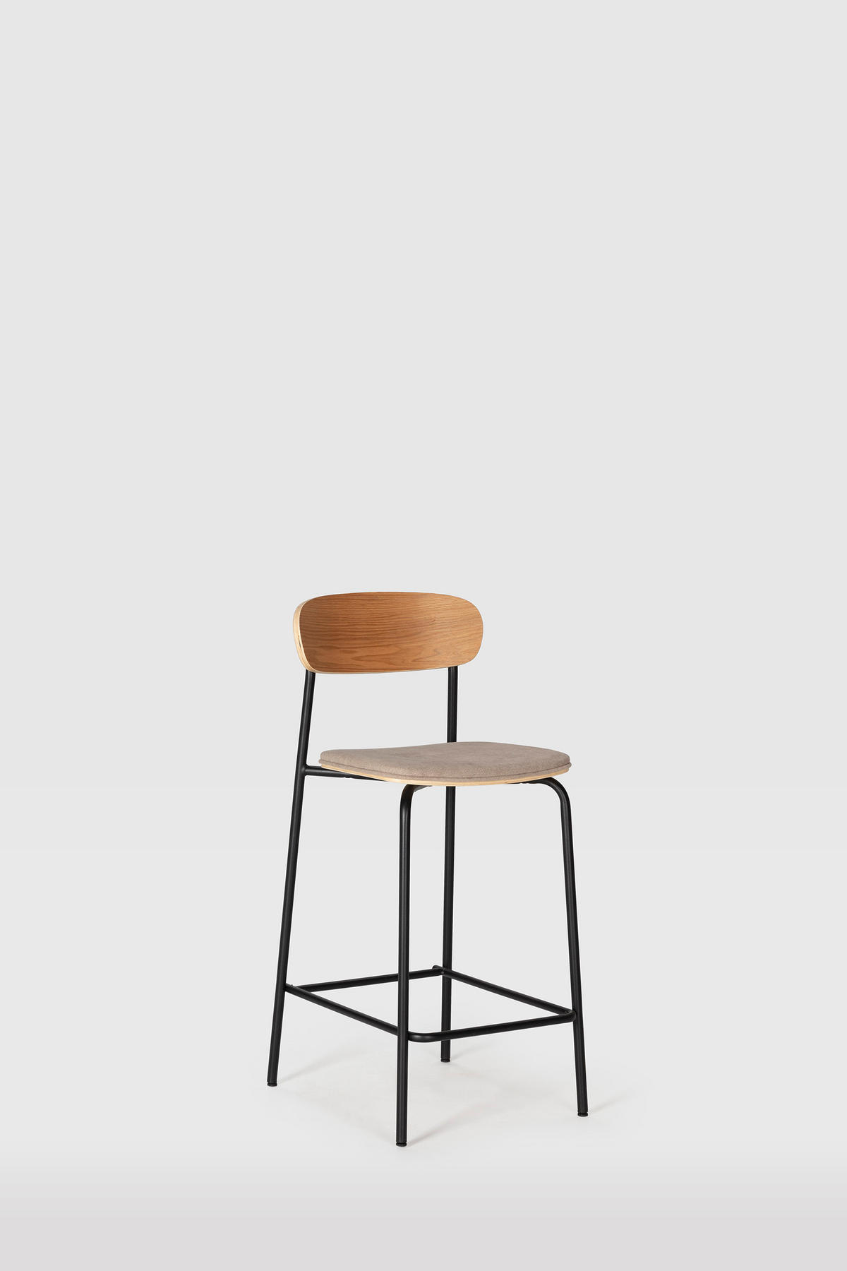 BARHOCKER (Set aus 2) aus Stoff mit schwarzen Metallbeinen - adriana 42/48/66 cm - Schwarz, Textil (48/66/42cm) - Calicosy