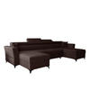 WOHNLANDSCHAFT Ribella Braun 345/180/100 cm mit Schlaffunktion - Schwarz/Braun, Textil/Metall (345/100/180cm) - AX Living