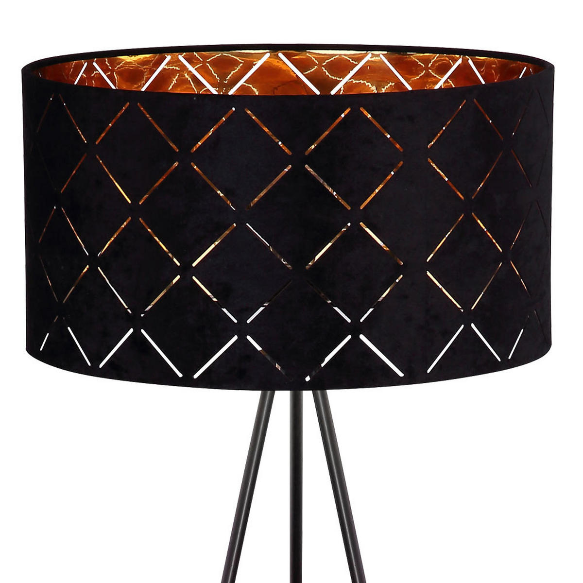 LED STEHLEUCHTE SUNNA Schwarz Textil Metall - Schwarz, Metall (69/69/149cm) - Globo Lighting