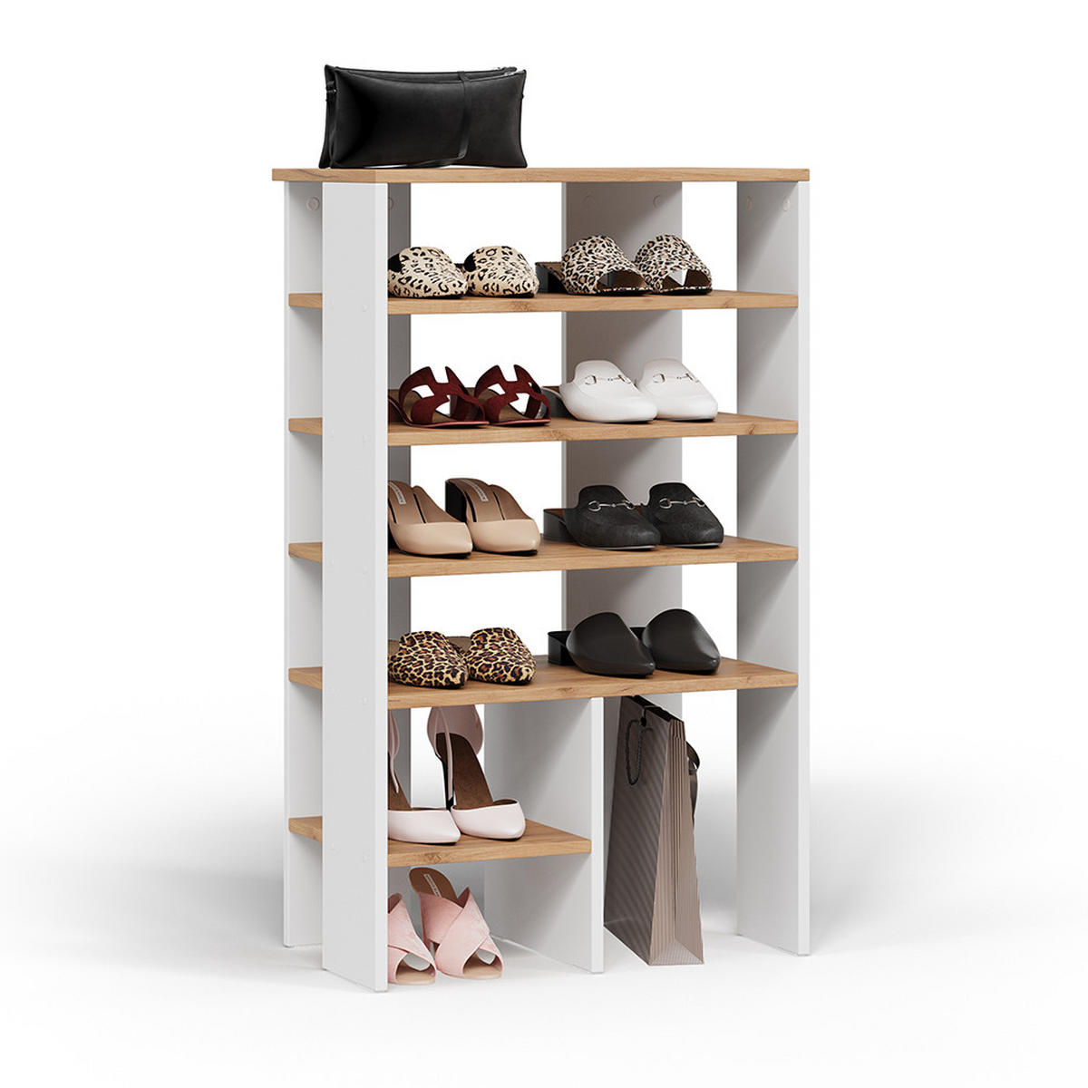 BOTNÍK Marlon Bílý/zlatý dub - bílá/medově dubová, kompozitní dřevo (60/100/34.4cm) - Vicco