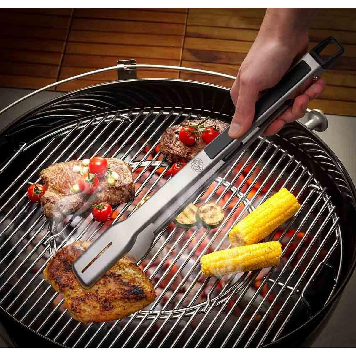 GRILLZANGE Silber 42.5/4/3.5 cm G89549 - Silberfarben, Textil (42.5cm)
