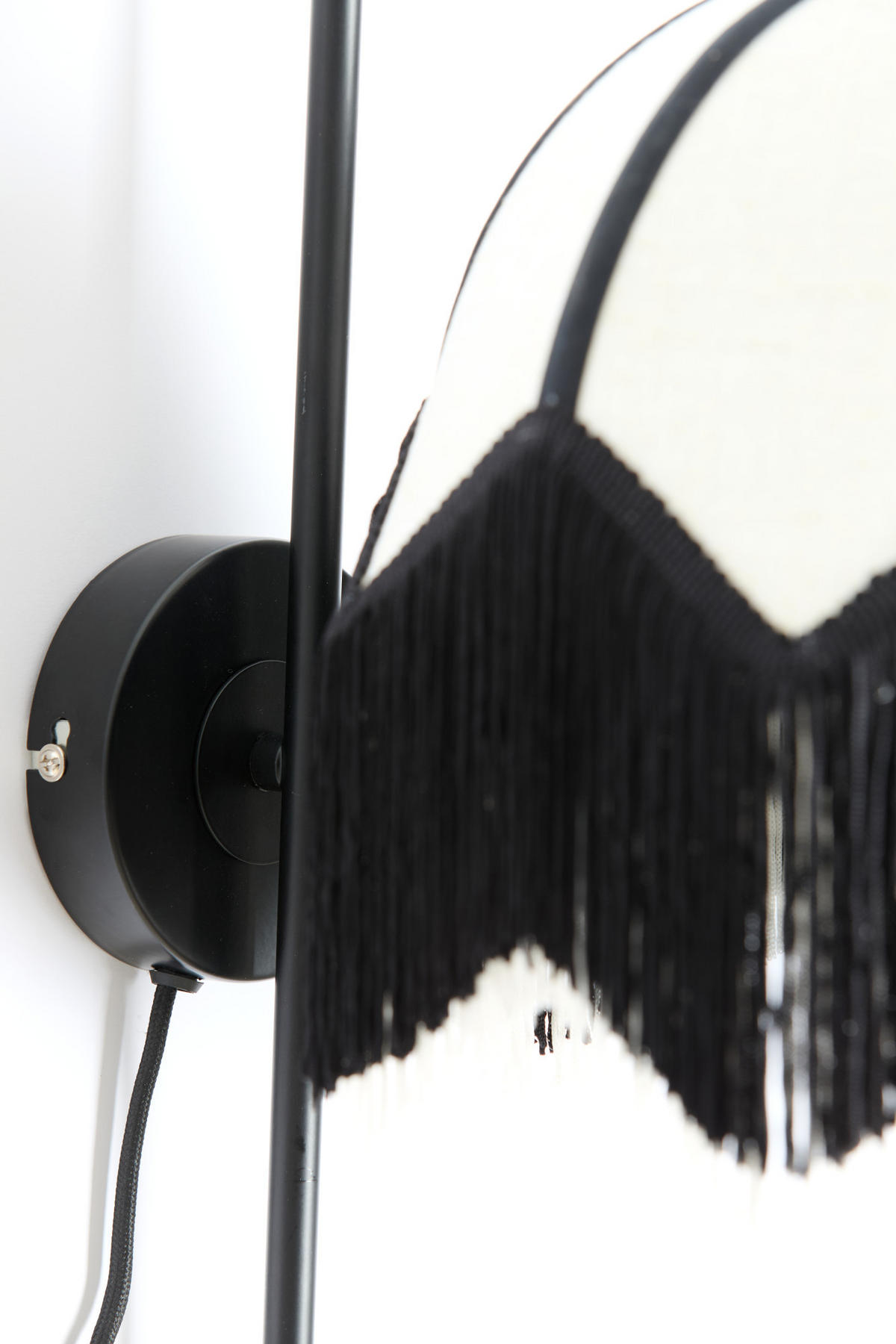 WANDLEUCHTE Sulina Weiß Ø33/47 cm - Weiß, Textil (25/47/33cm) - Light & Living