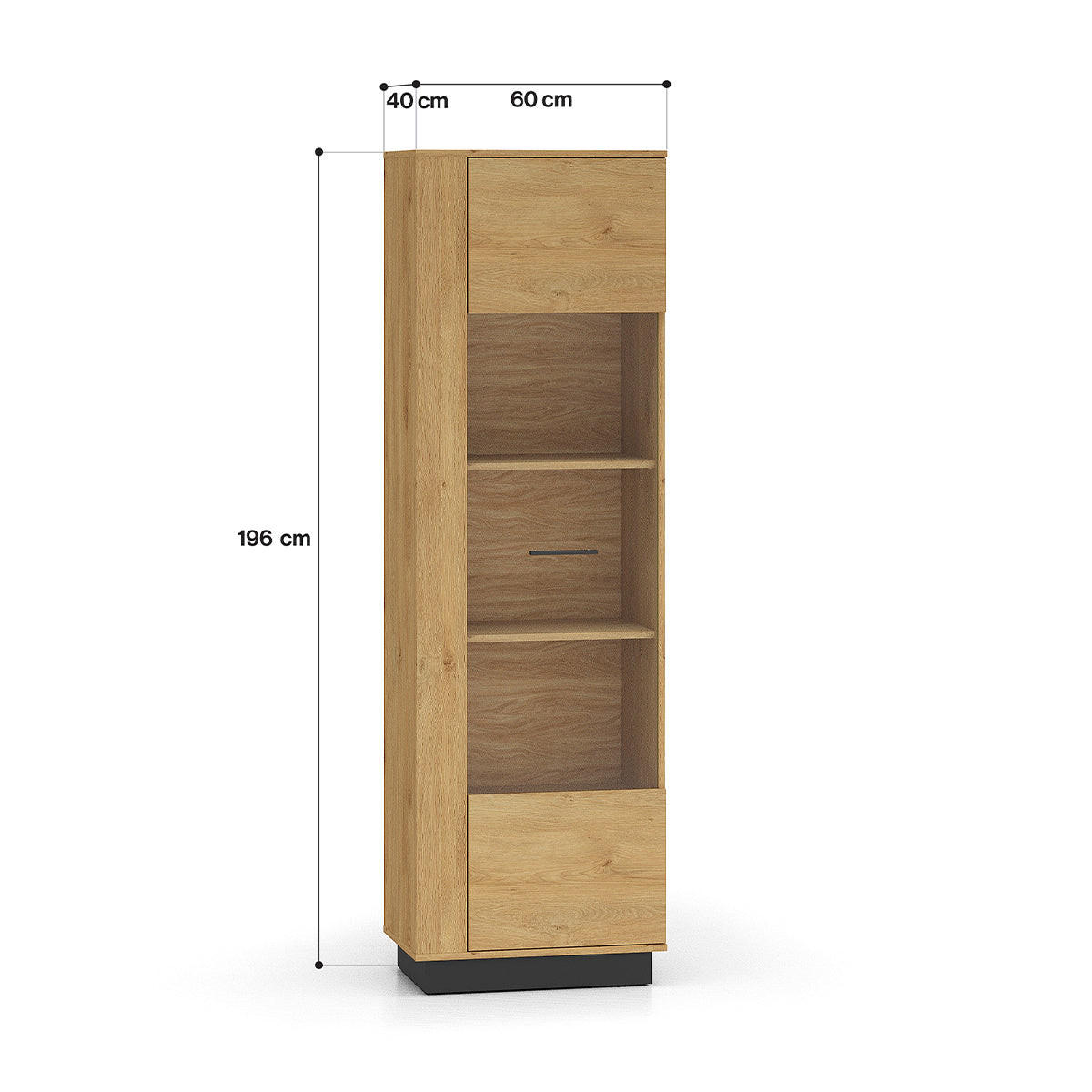 VITRINE Ysia Holz und Schwarz - Braun, Holzwerkstoff (60/196/40cm) - Petits-meubles