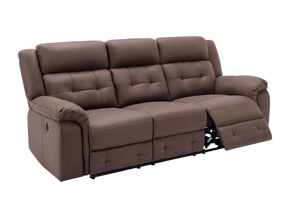 RELAXSOFA - 3 Personen - stoff - braun Ortiano - Braun, Textil (223/102/97cm) - Vente-Unique