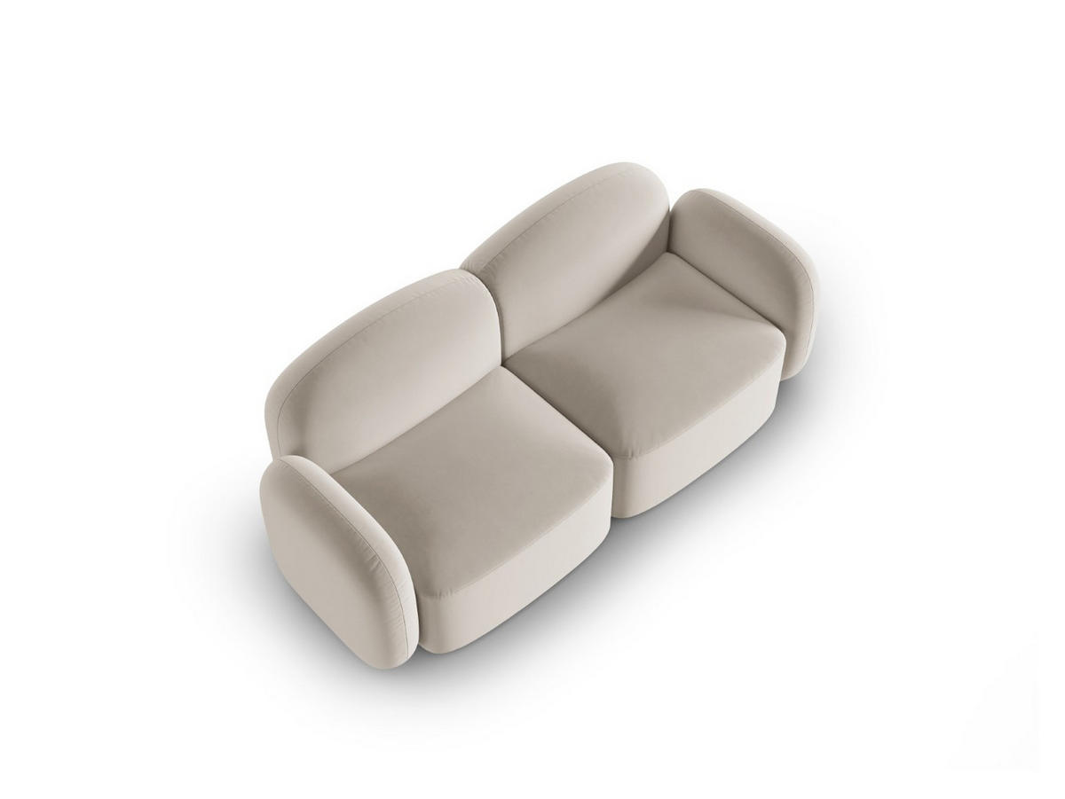 SOFA Blair aus Samt leichtes beige 2 Sitzplätze - Creme, Textil (87/80/194cm) - Micadoni