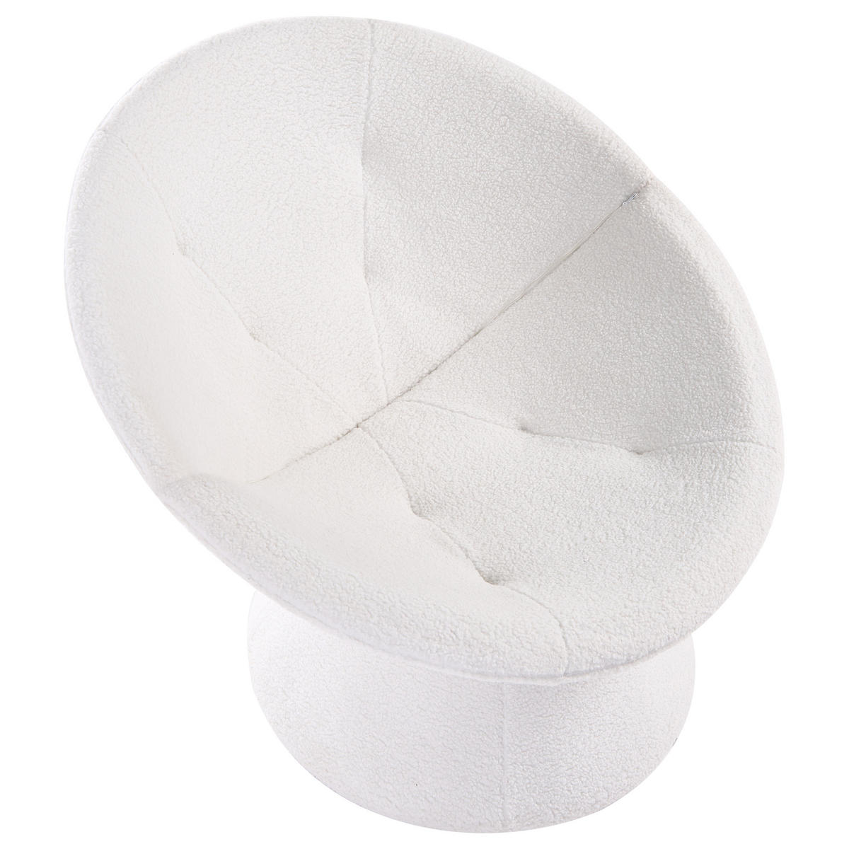 DREHSESSEL Bouclé Cremeweiß Ringsted - Weiß, Textil (102/85/90cm) - Beliani