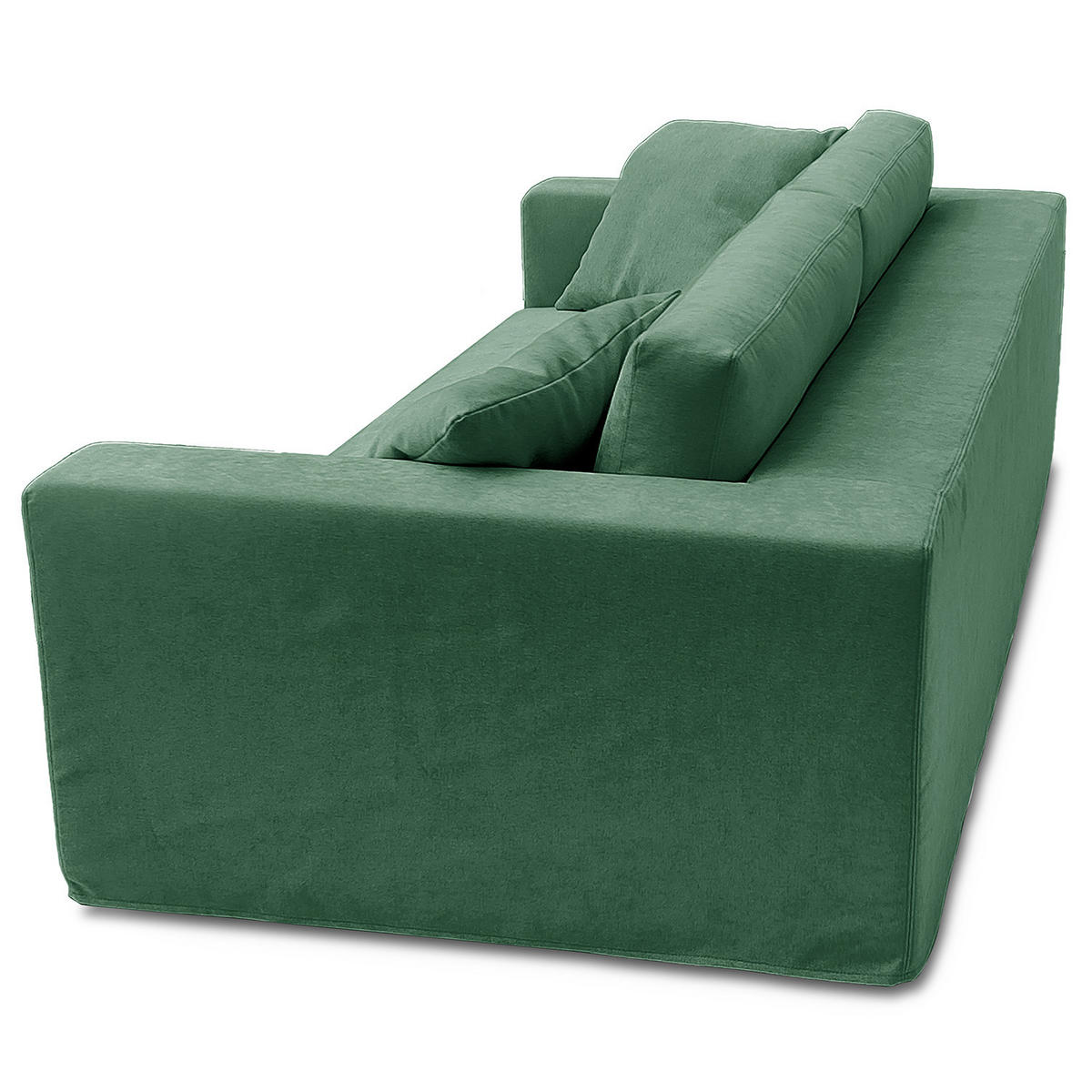 3-SITZER SOFA mit Wechselbezug - Webstoff - Grün, Textil (245/63/122cm) - home24