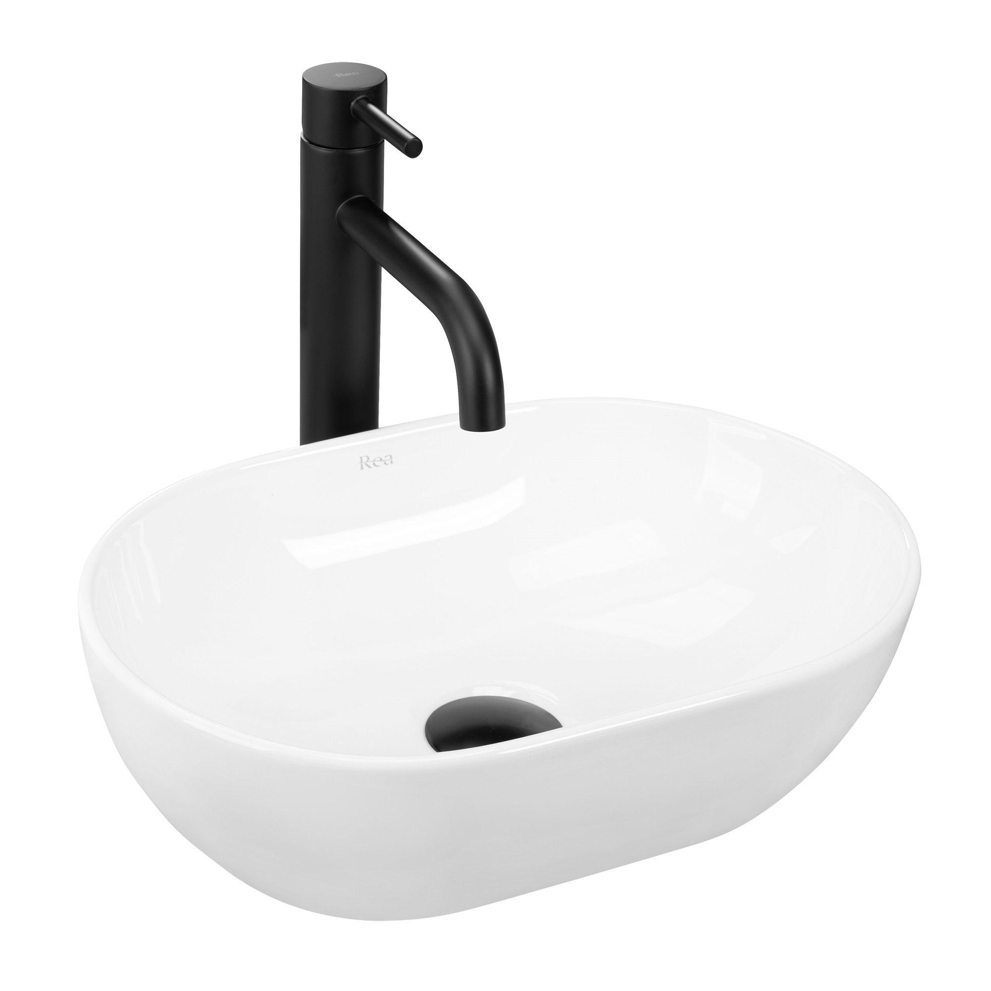 AUFSATZWASCHBECKEN AMELIA MINI 38/26/12 cm - Weiß, Keramik (38/12/26cm) - REA