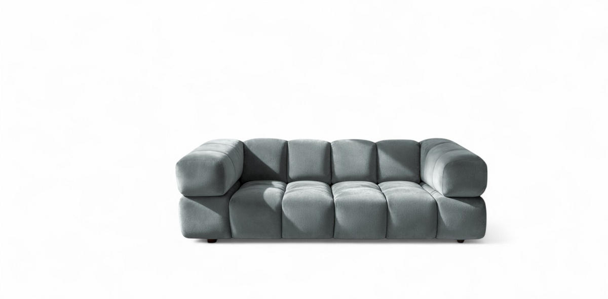 SOFA 3-sitzer Blanche In Bluvel - Blaugrau, Holzwerkstoff/Textil (240/70/96cm) - Fun Möbel