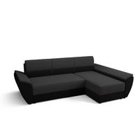 ECKSOFA L REBI L3 Rainbow 27/15 Rechts mit Schlaffunktion, Grau/Schwarz - Schwarz/Grau, Textil (251/140cm)