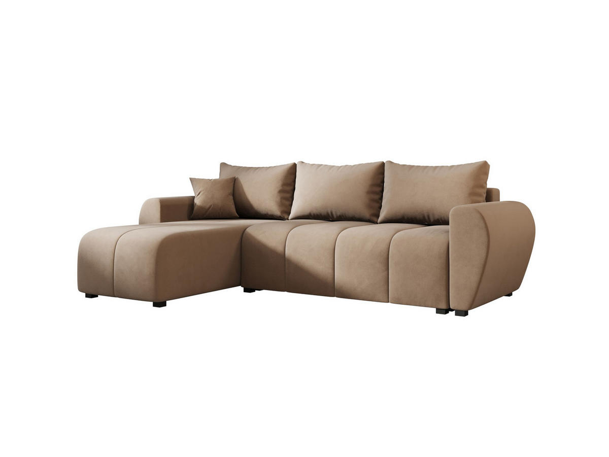 ECKSOFA MOLISA L Itaka 48 Rechts mit Schlaffunktion - Braun, Textil (245/145cm) - Bedante