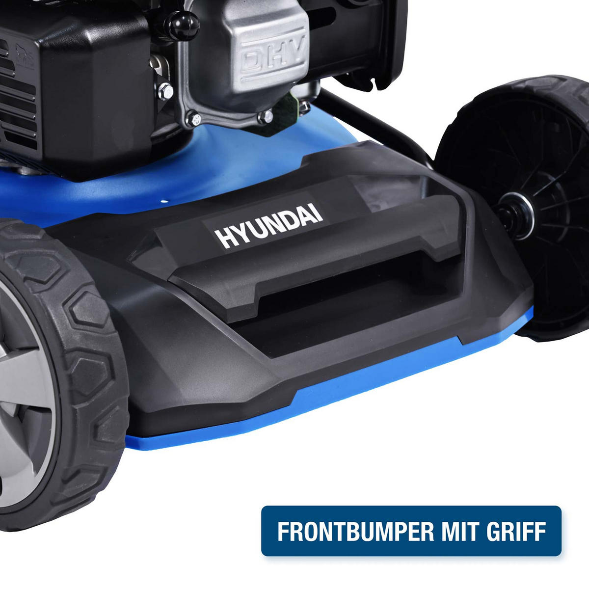 BENZIN-RASENMÄHER LM4622G (Mulcher/Mäher mit Radantrieb, 3.9 PS Hyundai Motor) - Blau, Metall (52.8/105/138.3cm) - HYUNDAI