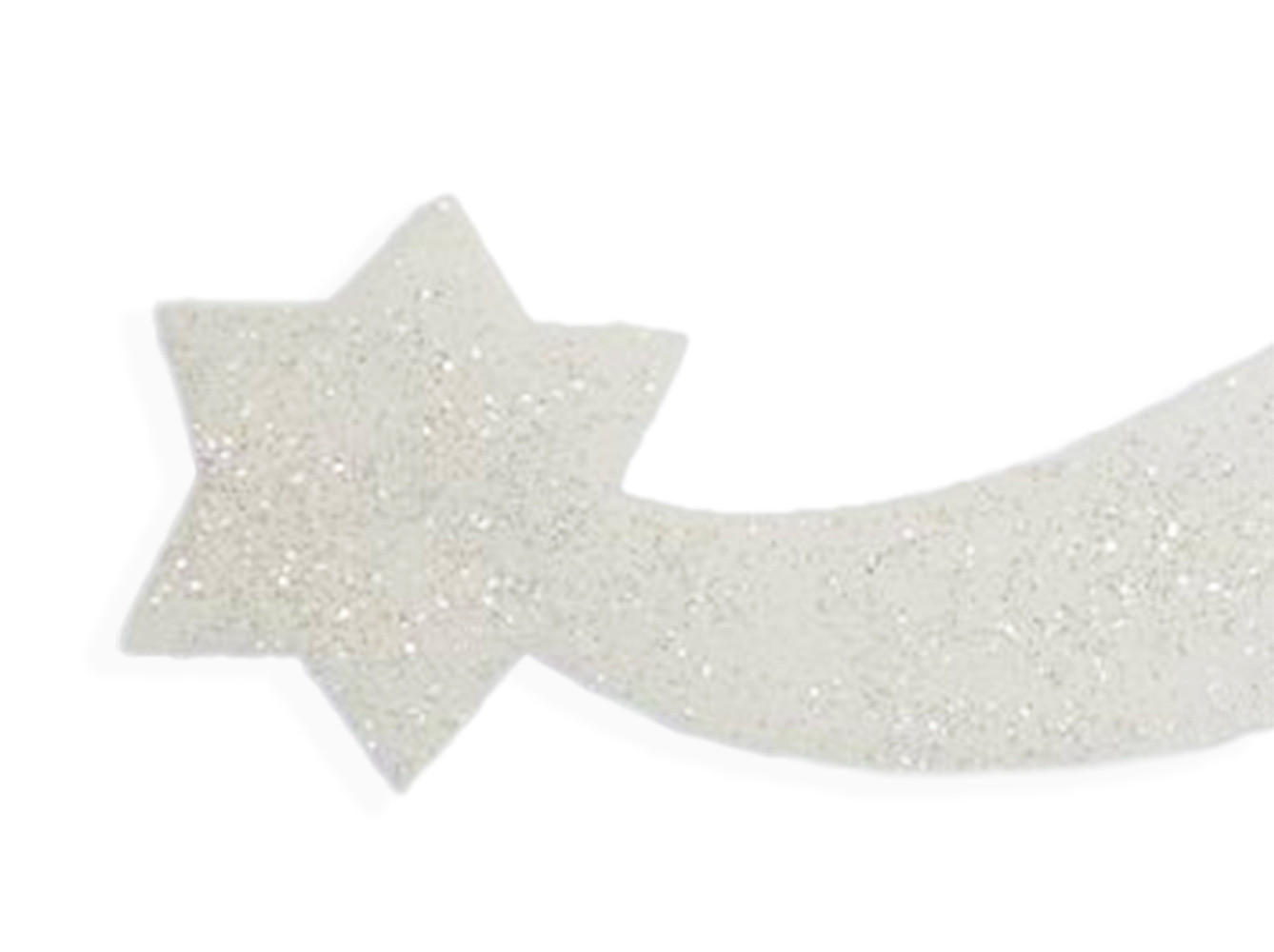 LAALU WEIHNACHTSBAUMSCHMUCK Schaumstoff Komet mit Glitzer weiß 30 x 12 cm - Silberfarben/Weiß, Kunststoff (20/16/40cm) - LAALU
