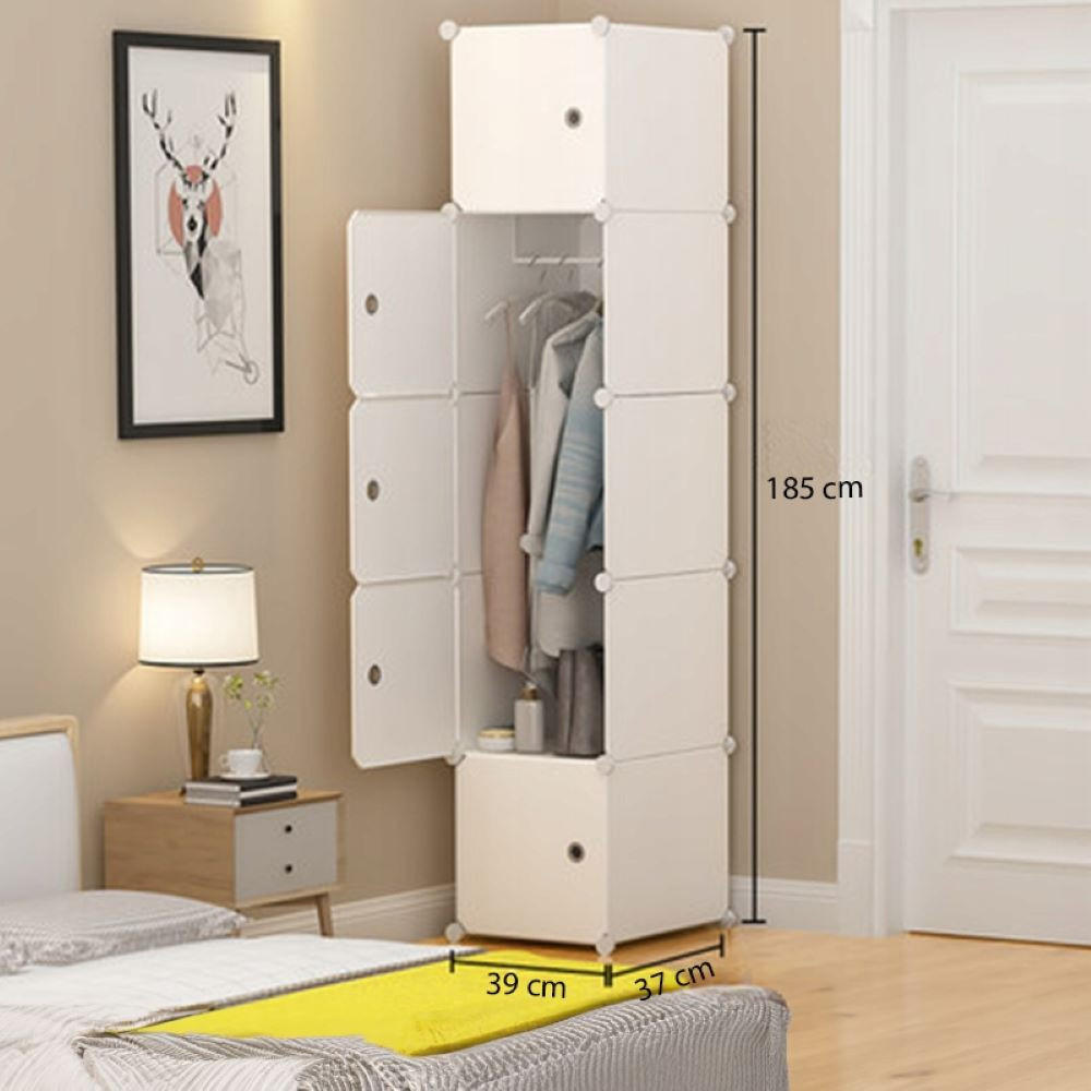 MODULARER kleiderschrank 185/39/37 cm - Weiß, Kunststoff (37/185/39cm) - MUVU