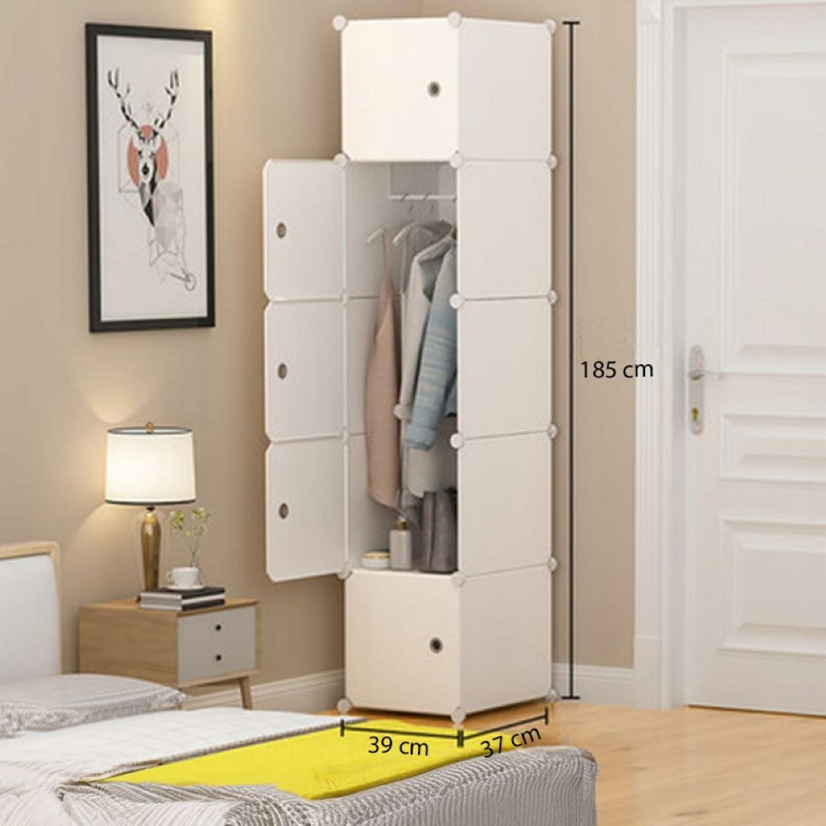 MODULARER kleiderschrank 185/39/37 cm - Weiß, Kunststoff (37/185/39cm) - MUVU