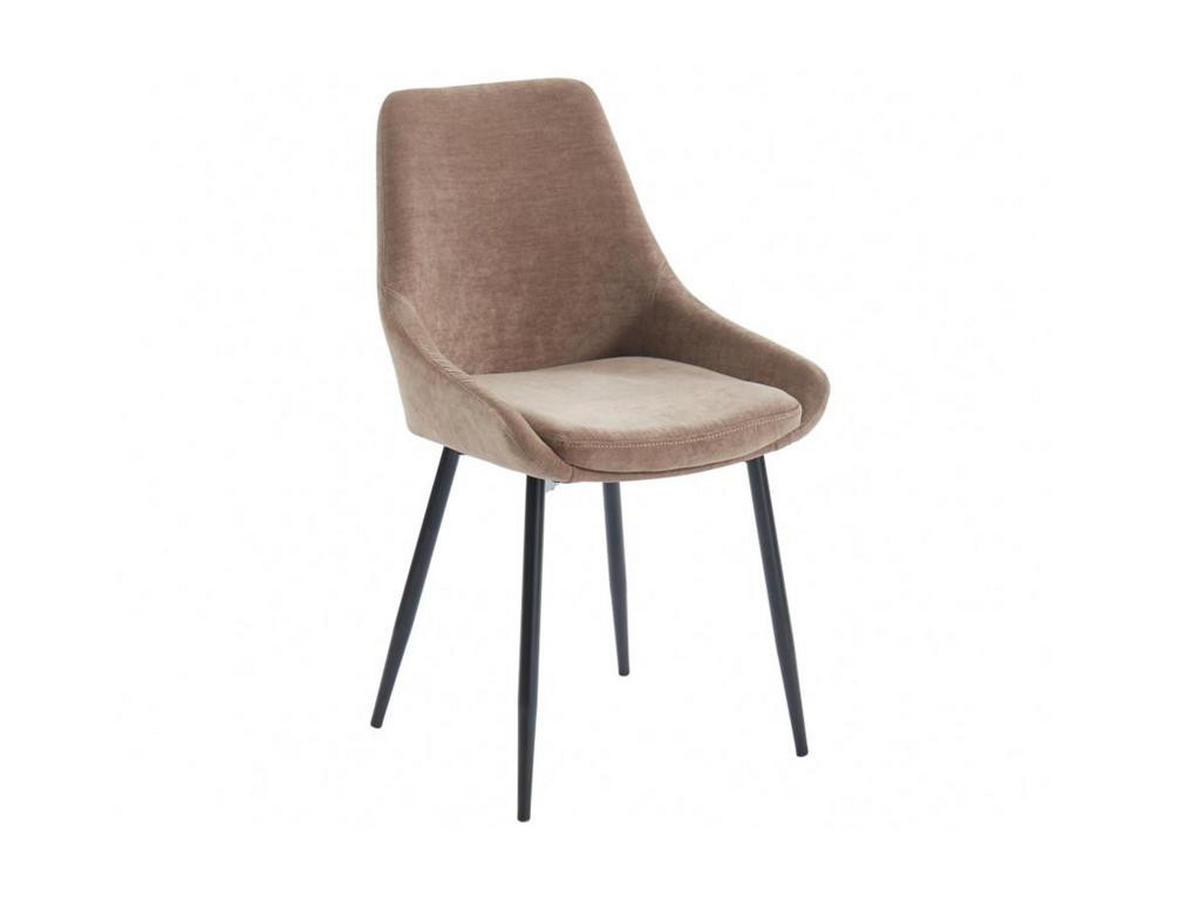 STUHL 2er-Set - Stoff - Braun - MASURIE - Braun, Textil (56/85.5/49cm) - Vente-Unique