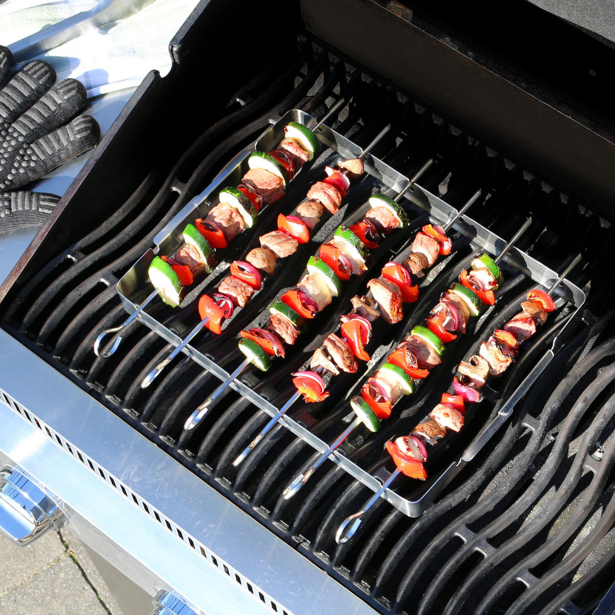 GRILLSPIESSE 6-er-Set, silber, Edelstahl - Edelstahlfarben, Metall (36.7/15/3cm) - bremermann