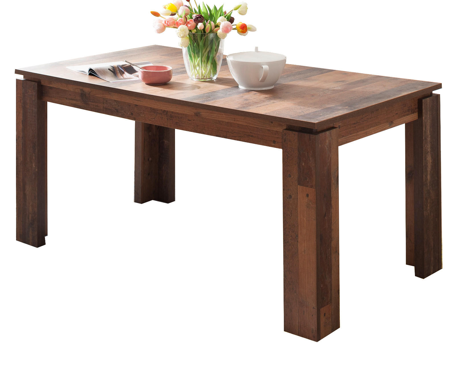 Top.Furn Esstisch Braun, Grau 160x77x90 cm