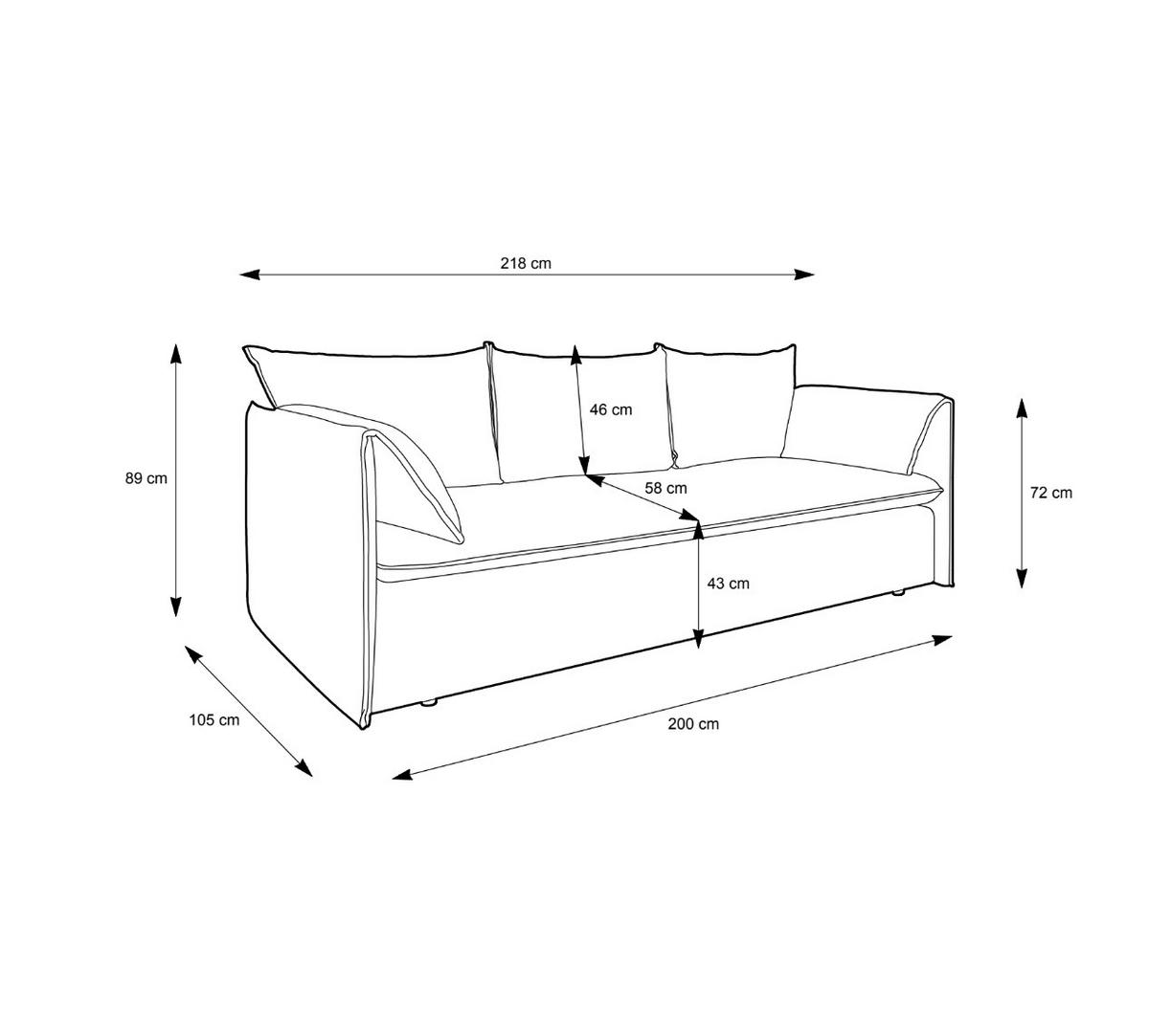 BETTSOFA PREGIO Beige Velours-Stoff mit Schlaffunktion - Beige, Textil (105/89/218cm) - MASSENO