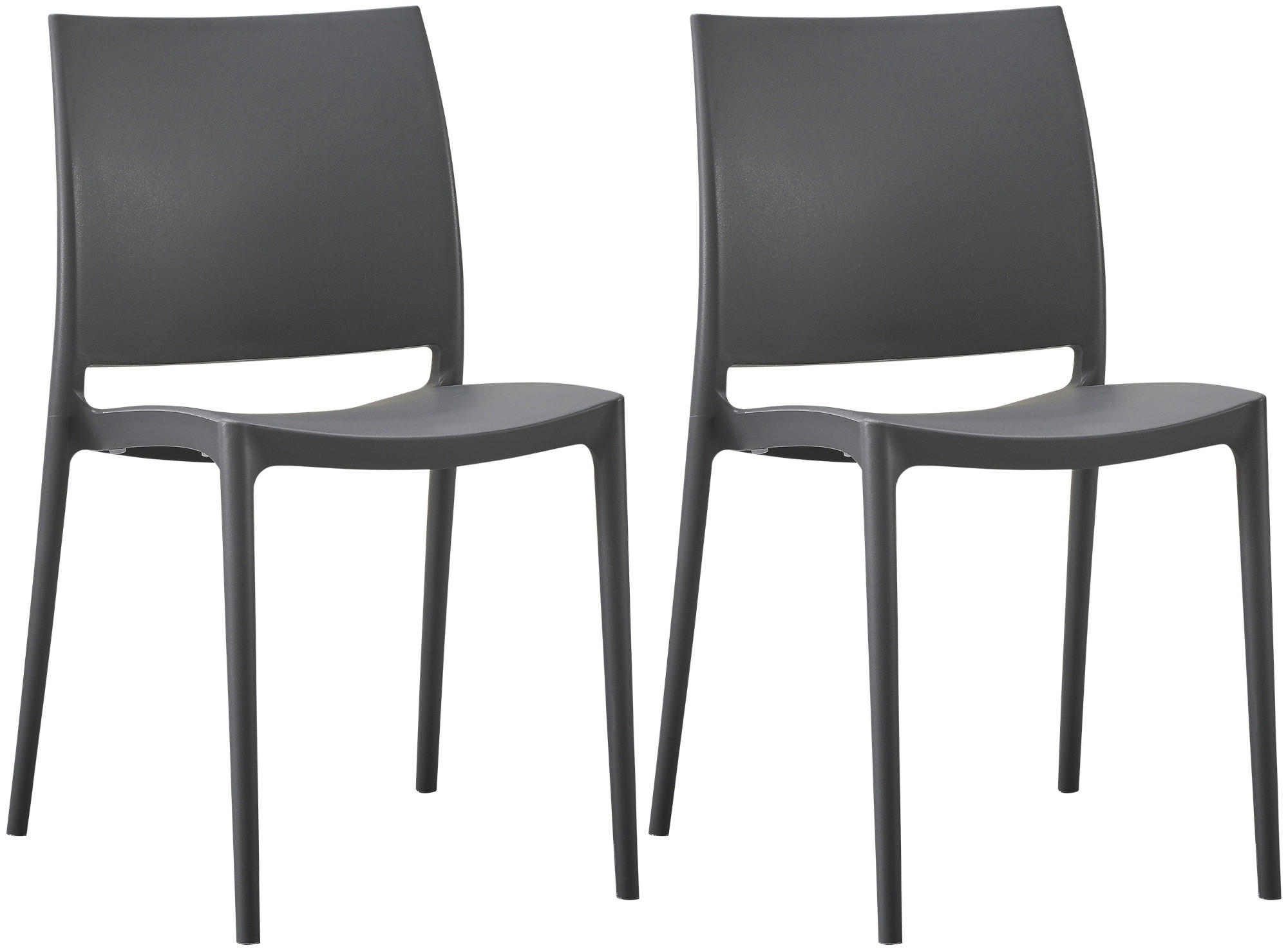 GARTENSTUHL 2er Set Kunststoff Dunkelgrau - Dunkelgrau, Kunststoff (42/81/49cm) - CLP