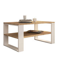 COUCHTISCH Rechteckig Sonoma Eiche - Weiß 92/45/53 cm - Weiß/Sonoma Eiche, Holzwerkstoff (53/92/45cm) - designimpex