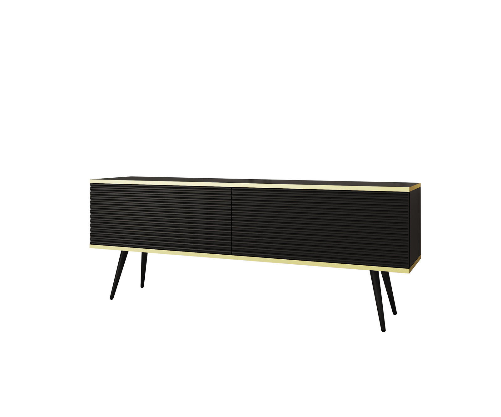 Ravio Tv-Board Schwarz, Schwarz 135x53x32 cm