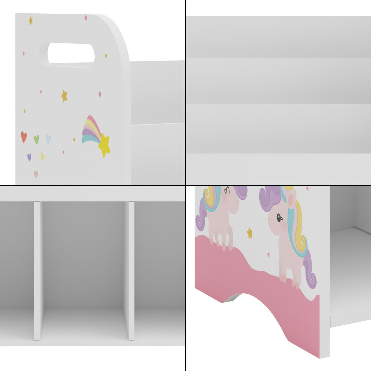 KINDERREGAL Røyrvik - Lila/Weiß, Holzwerkstoff (62/75/29cm) - [en.casa]