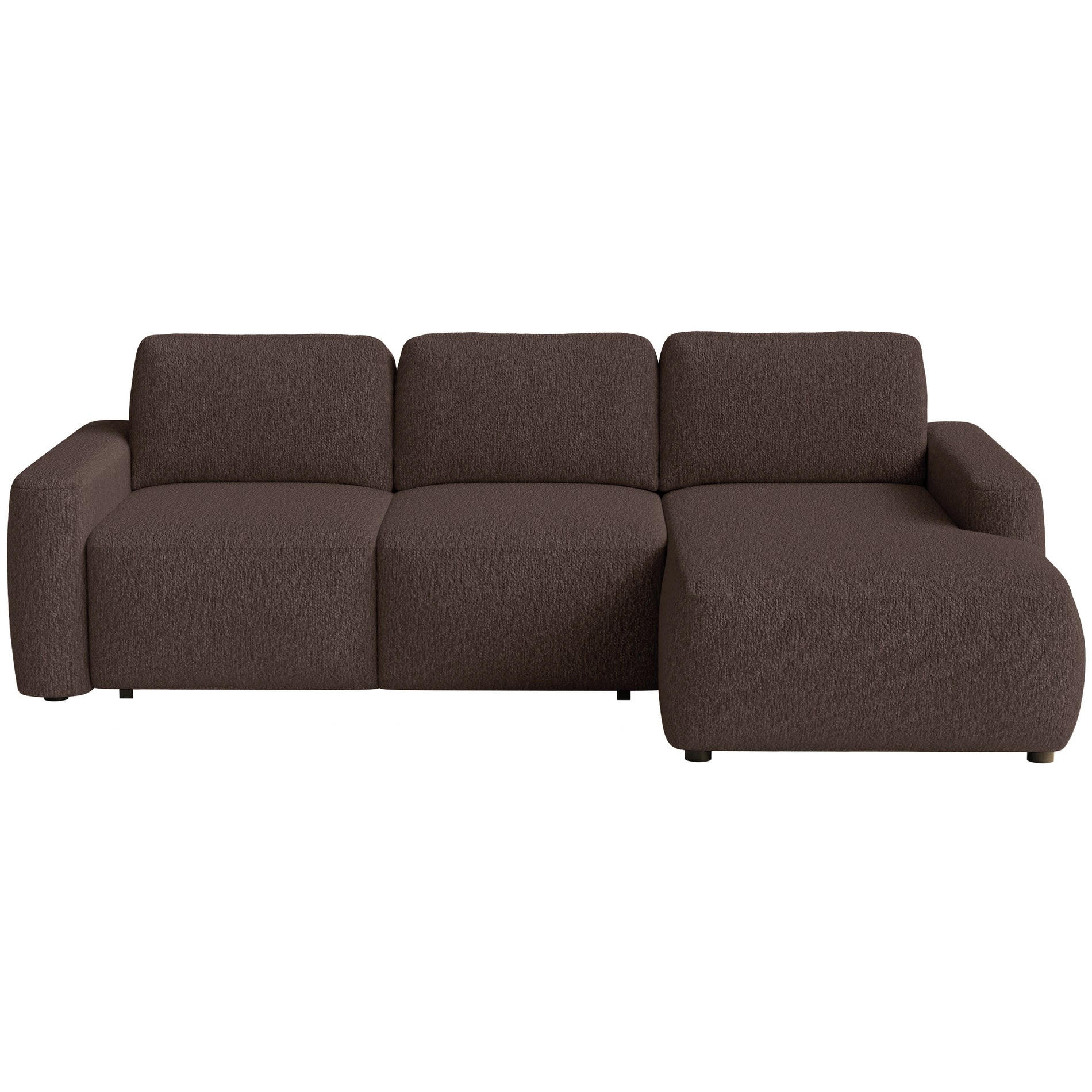 ECKSOFA Carnos Mini Braun Chenille - Schwarz/Braun, Kunststoff/Textil (164/238cm) - Selsey