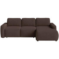 ECKSOFA Carnos Mini Braun Chenille - Schwarz/Braun, Kunststoff/Textil (164/238cm) - Selsey