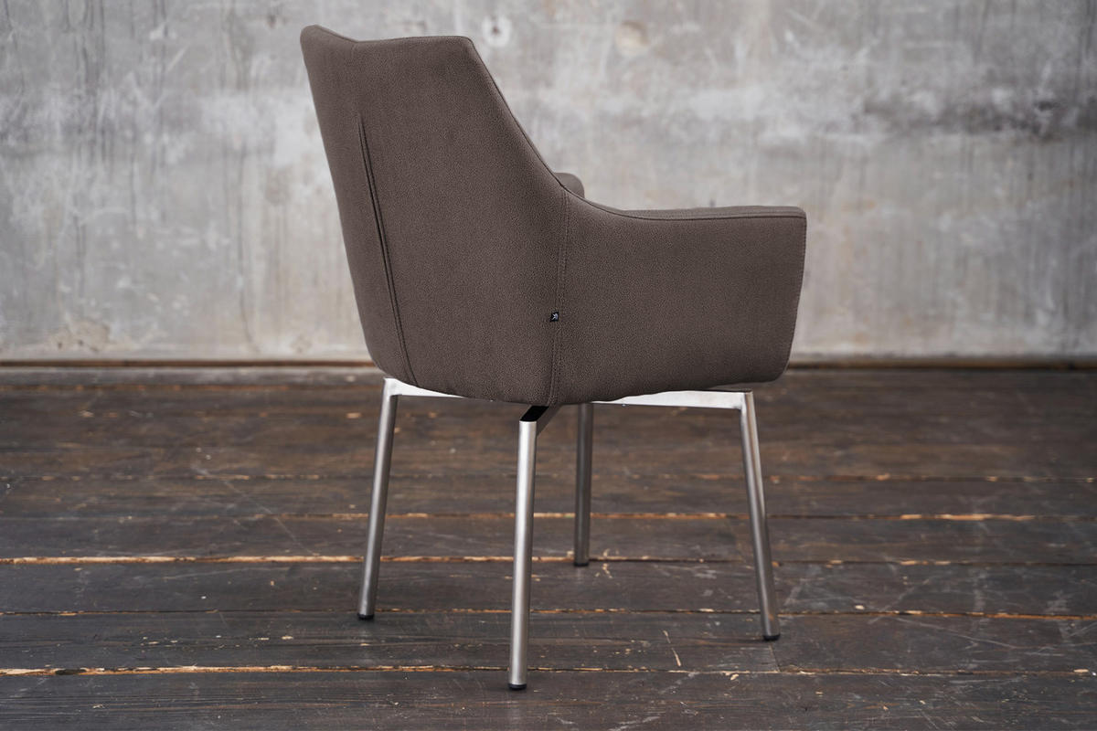 STUHL CALI Grau Microfaser - Grau, Textil (56/88.5/61cm) - KAWOLA