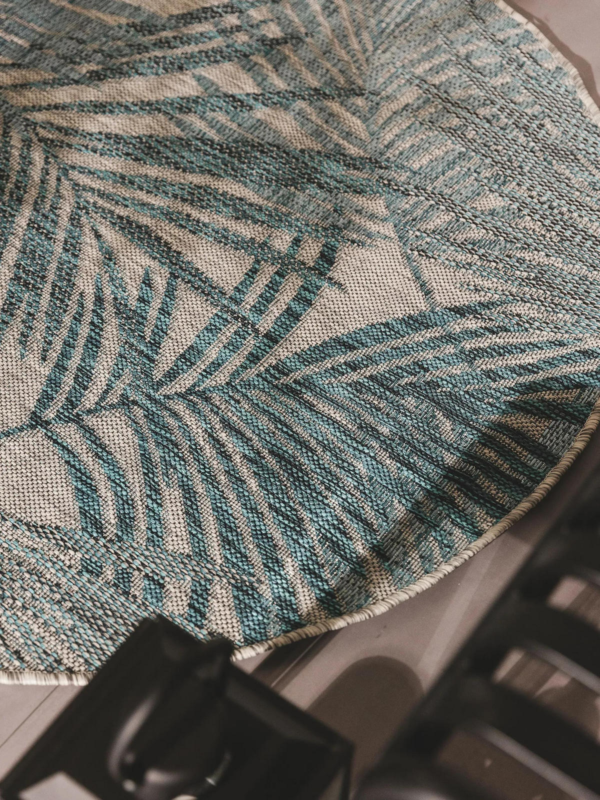 VNITŘNÍ a venkovní kulatý koberec Cleo Modrá ø 150 cm kulatý - modrá, textil/umělá hmota (150/150cm) - benuta Nest