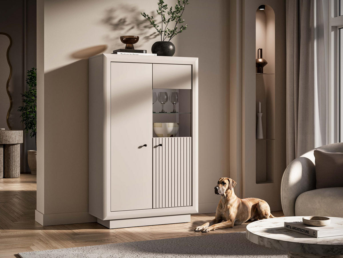 VITRINE – SOLO 04 – 92 cm – Solo – Kaschmir - Kaschmir, Holzwerkstoff (92/150/40cm) - hi-markt