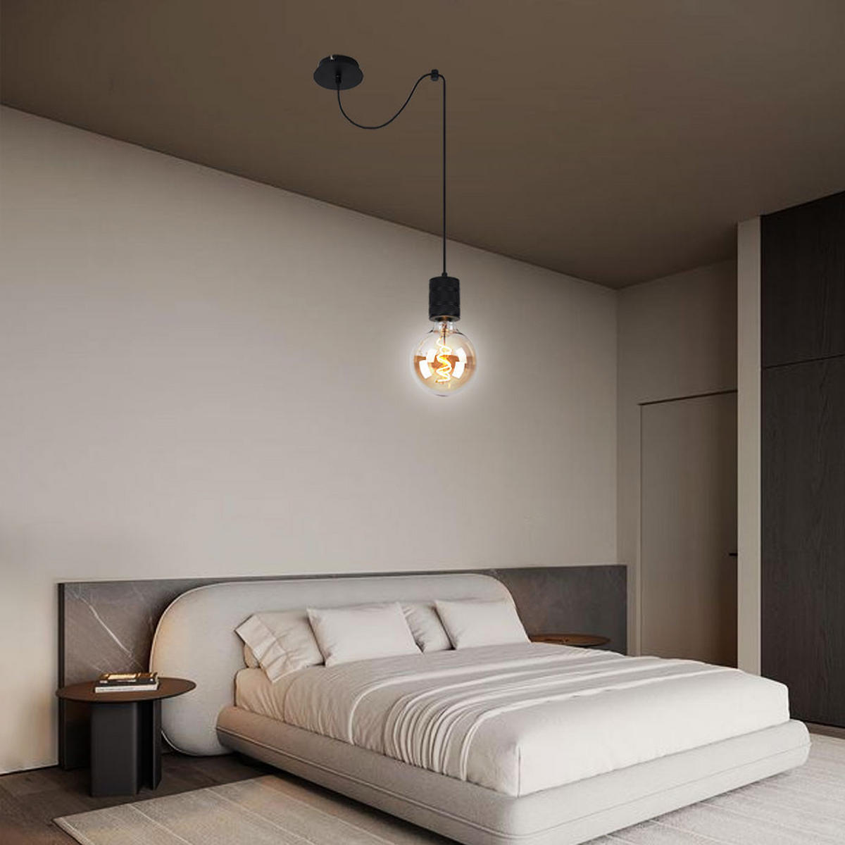 HÄNGELEUCHTE Metall Aluminium Schwarz - Schwarz, Metall (12/12/160cm) - Globo Lighting