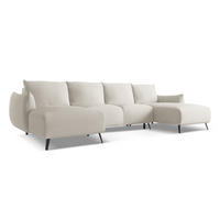 WOHNLANDSCHAFT Chenille Stoff Grau - Silberfarben/Schwarz, Textil/Metall (317/86/162cm) - Makamii