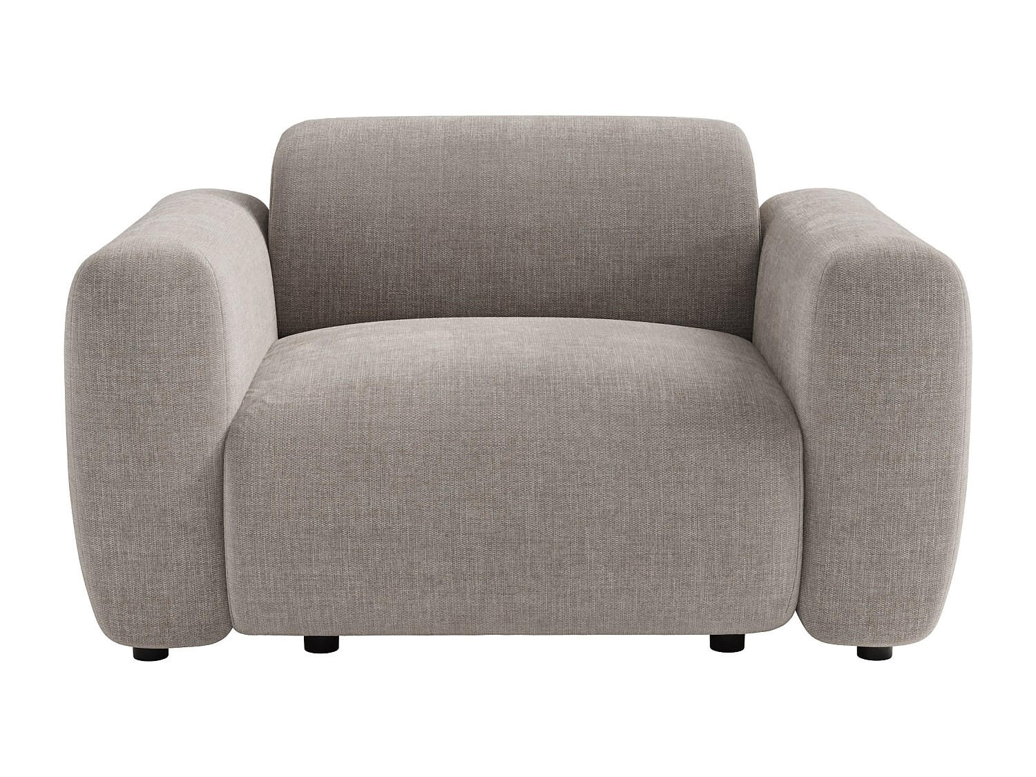 SESSEL mit gerader Rückenlehne - 1 Person - stoff - grau Pogni - Grau, Textil (130/67/97cm) - Vente-Unique