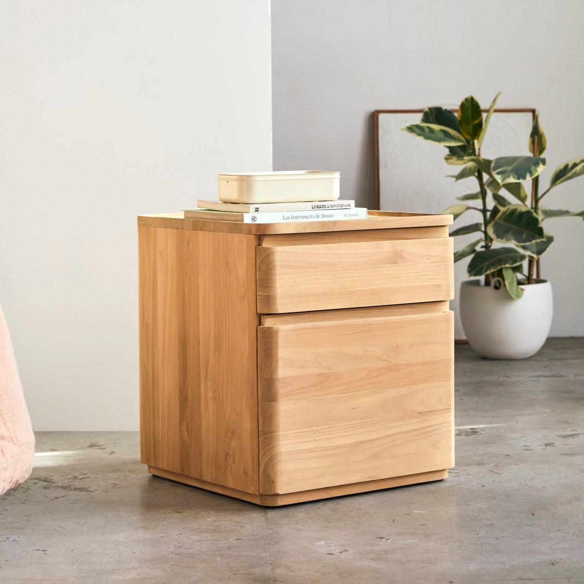 NACHTTISCH Nino Natur aus Teak - Naturfarben, Holz (45/50/45cm) - Tikamoon