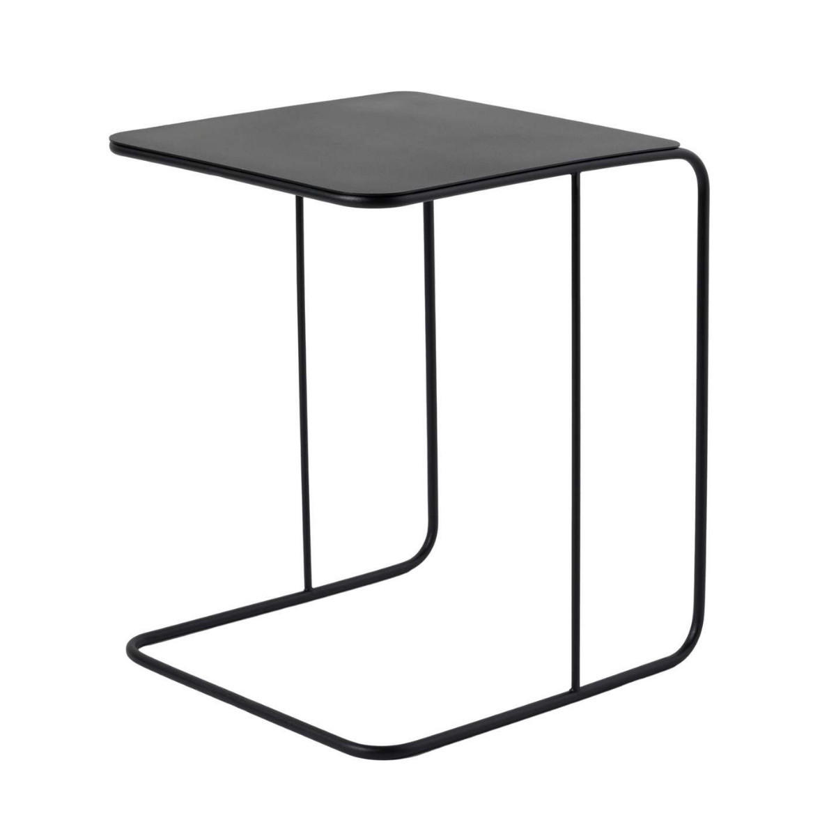 BEISTELLTISCH mit metallplatte 57/47/46 cm - Schwarz, Metall (47/57/46cm) - Calicosy