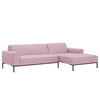 ECKSOFA mit Longchair - Webstoff - Schwarz/Rosa, Textil (264/168cm) - home24