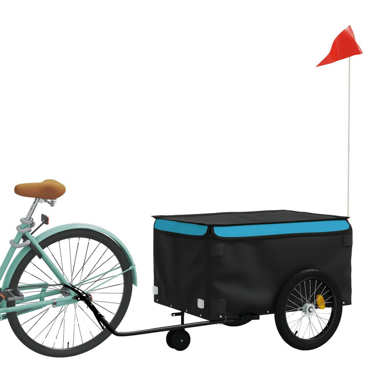 FAHRRADANHÄNGER Schwarz Und Blau 45 Kg Eisen - Blau, Metall (68/83/137cm) - vidaXL