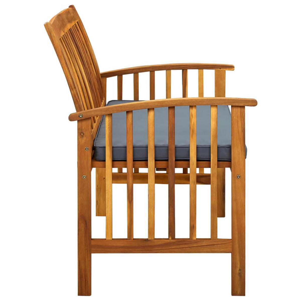 GARTENBANK Mit Kissen 119 Cm Massivholz Akazie - Dunkelgrau, Holz/Textil (119/90/64cm) - vidaXL