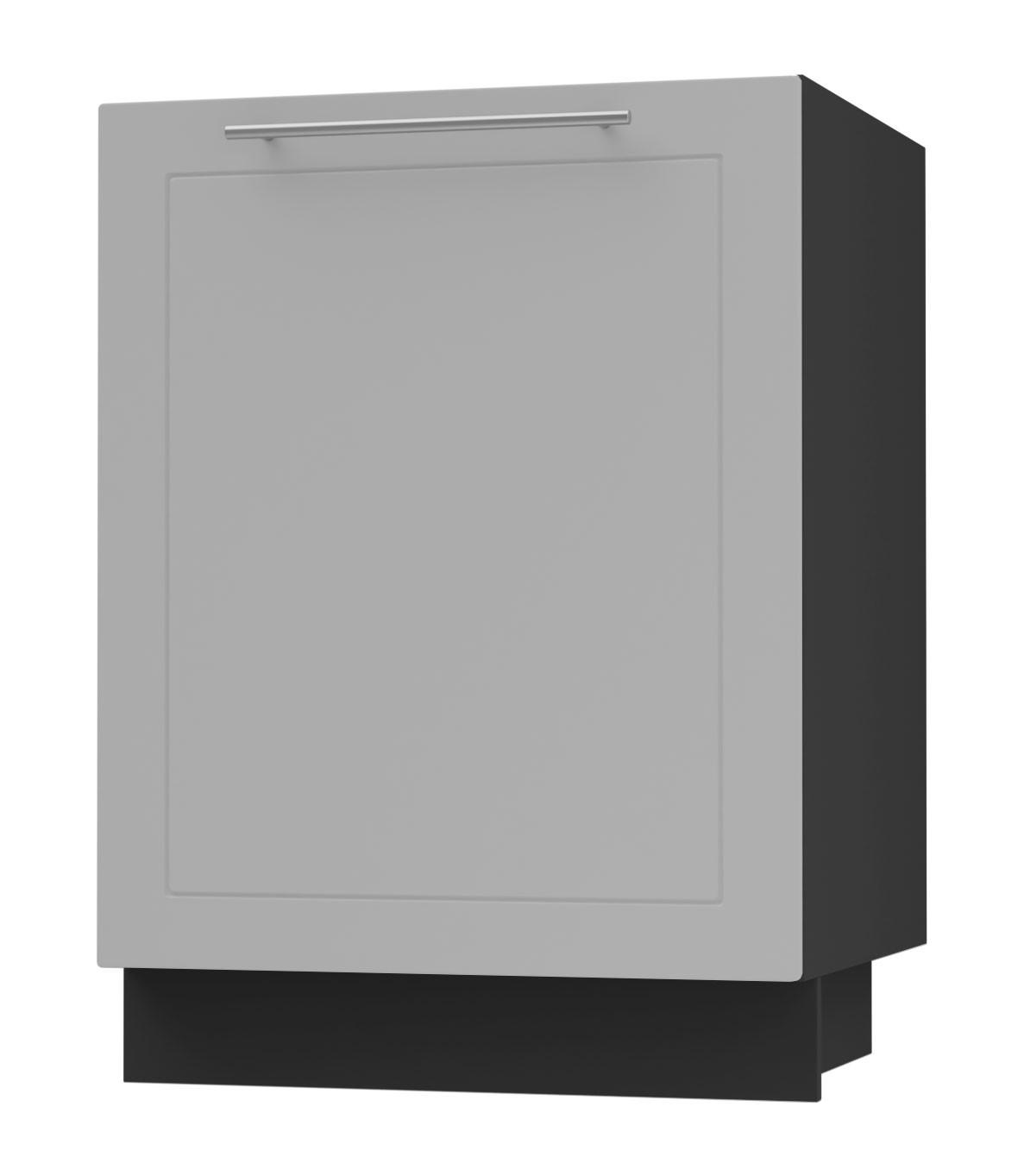 SPÜLENUNTERSCHRANK Bari D1Z/60 Schwarz / RAL 7040 fenstergrau 60 / 50 / 82cm REJS Vollauszug - Schwarz/Grau, Holz/Holzwerkstoff (60/82/50cm) - Feldmann-Wohnen